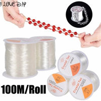 100เมตร/ม้วนยืดหยุ่นคริสตัลใสสายสายกระทู้สำหรับเครื่องประดับทำ DIY ประดับด้วยลูกปัดสร้อยข้อมือสร้อยคอเชือกลวด