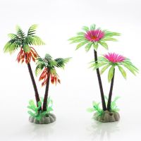 1pc 15cm High Plastic Aquatic Plant Vivid Plastic Fish Tank Plant Artificial Aquarium Plant Simulation Water Plants Coconut Tree Artificial Flowers  P