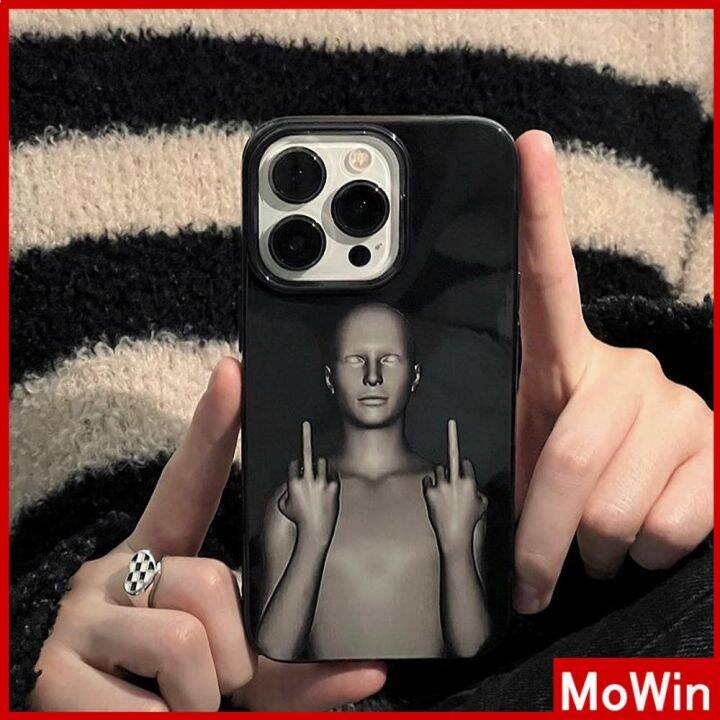 mowin-เข้ากันได้สำหรับ-เคสไอโฟน-เคสไอโฟน11-เคส-iphone-soft-สีดำเงากล้องผู้ชายรูปตลก-ป้องกันการกระแทก-ใช้ได้กับไอโฟน-14-13-12-โปรแม็กซ์