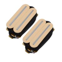 WK-Electric Guitar Humbucker Dual Coill Dual Rail Guitar Pickup with 57mm Steel Pole Ivory Black Chrome