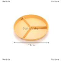 Star จานแบ่งช่องแบบตะวันตกสามช่องสำหรับอาหารจานอาหารข้าวสาลีทำจากฟางข้าวสาลีถาดอาหารเครื่องใช้ในครัว