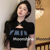 Moon เสื้อครอป เสื้อสายเดี่ยว ย้อนยุค y2k 2022 NEW 22122004