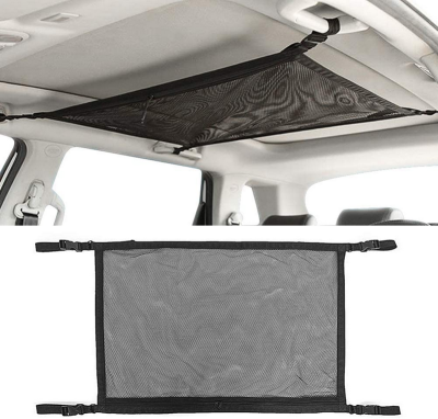 Car Ceiling Storage Net Universal Car Roof Cargo Net Mesh Storage Bag Camper Van Caravan Ceiling Pouch Car Interior Accessories