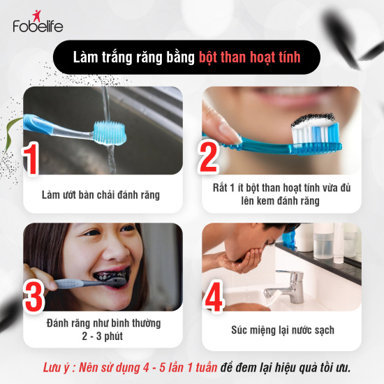 Bột trắng răng than hoạt tính nhật bản fobe smile - ảnh sản phẩm 4