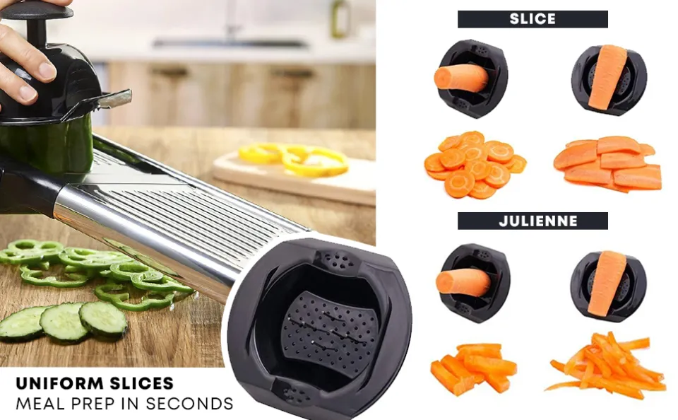 Adjustable Mandoline Food Slicer - Professional Handheld Stainless Steel  Kitchen Julienne Cutter for Slicing Food Vegetables Fruit Chip French Fry