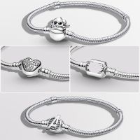 NEW Real 925 Sterling Silver Stitch Bracelet Heart-shaped Fashion Jewelry Suitable for Women To Wear Sterling Silver