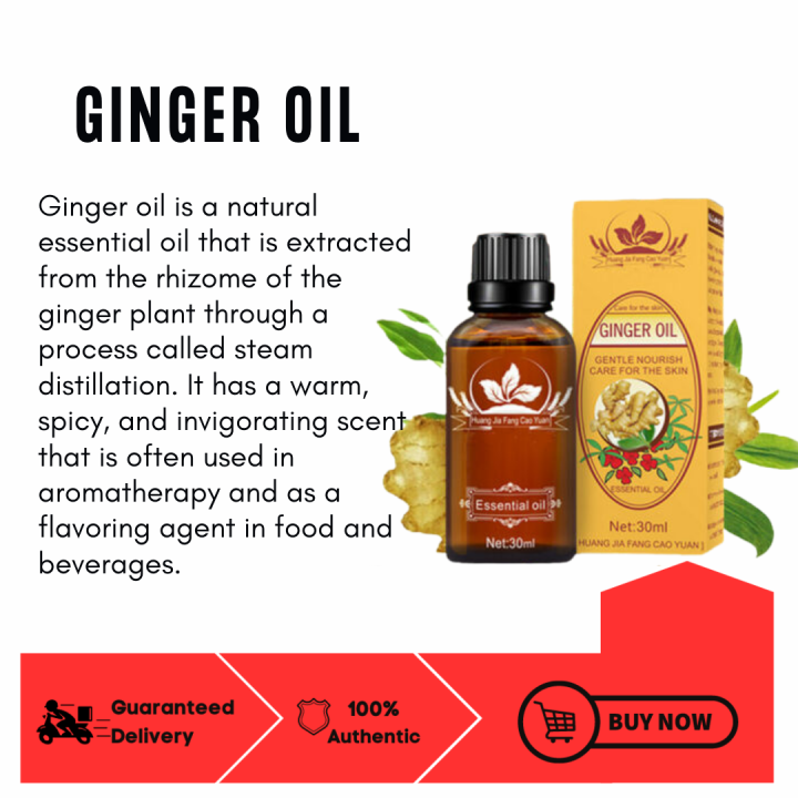 Ginger Essential Oil Lymphatic Drainage Detoxification Essential Oil ...