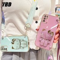 เคสโทรศัพท์กระจกแต่งหน้า YBD สำหรับ Xiaomi POCO M3 Pro 4G 5G Redmi Note 10 5G Note 10T 5G Xiaomi POCO X3 GT 5G Hello Kitty เชือกยาวตัวยึดสำหรับใช้ Srossbody