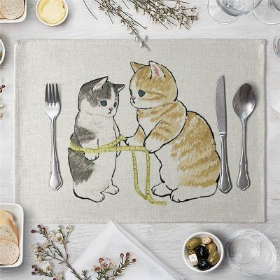 【CW】▼  1 Pcs Pattern Placemat Dining Table Mats Drink Coasters Cotton Cup