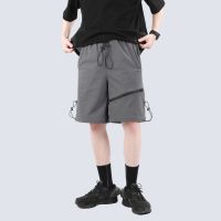 SITORM 21SS กางเกงขาสั้นซิปอเนกประสงค์สีเทา Drawstring เอว Techwear Streetwear Ninjawear Workwear แฟชั่น Cargo