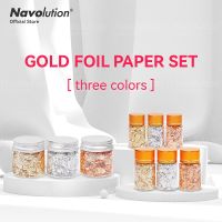 ✶ 3 Box Irregular Aluminum Gold Silver Foil Paper Nail Art Sticker 3D Glitter DIY Manicure UV Gel Polish Nail Decoration Tools