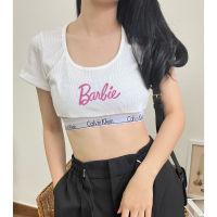 เสื้อครอป เสื้อครอปแขนกุด เสื้อครอปสายเดี่ยว Barbie Collection เสื้อน่ารักสุดจึ้ง แมชง่ายทุกลุค 100% ใส่สบาย เนื้อผ้าดี