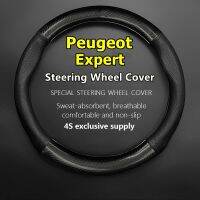 minzhud Car PUleather For Peugeot Expert Steering Wheel Cover Leather Carbon Fiber Sport 2020