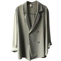 Korean style sunscreen chiffon suit jacket thin design loose drape Blazer