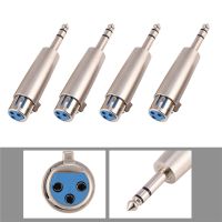 Fosa 4ชิ้น3-Pin XLR ตัวเมียไปยังสเตอริโอ6.35มม. ตัวเชื่อมอะแดปเตอร์ไมค์ไมโครโฟนเสียงปลั๊ก1/4