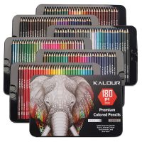 Lele Pencil】ดินสอสีพร้อมกล่องโลหะ180ดินสอสีไม่ซ้ำใครและสีเทียนที่เหลาไว้ล่วงหน้าสำหรับสมุดภาพระบายสี-เหมาะเป็นของขวัญคริสต์มาส