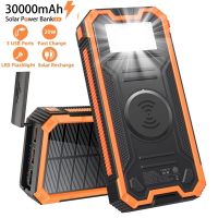 30000mAh Solar Power Bank Waterproof Wireless Charger for iPhone Xiaomi Fast Charging Powerbank Qi Wireless Charger Poverbank ( HOT SELL) gdzla645