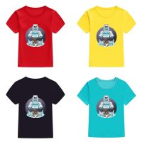 DingyuanSuper Bear Adventure เสื้อยืดเด็ก,เสื้อยืดแขนลำลองขาสั้นหลวมเสื้อยืดวัยรุ่น