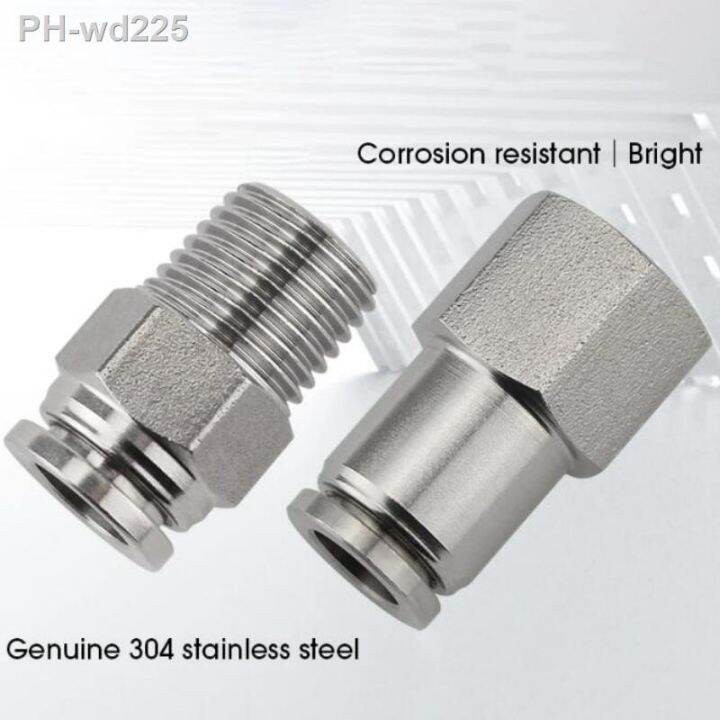 304-stainless-steel-pneumatic-hose-fitting-pc-pcf-pl-plf-pb-air-tube-connector-1-8-1-4-3-8-1-2-bsp-quick-release-pipe-fittings