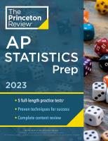 หนังสืออังกฤษใหม่ Princeton Review AP Statistics Prep, 2023: 5 Practice Tests + Complete Content Review + Strategies &amp; Techniques