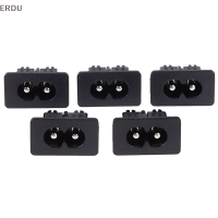 ERDU 5pcs AC250v 2.5A IEC320 C8ชาย2 Pins Power Inlet SOCKET CONNECTOR