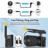 Wireless Lavalier Microphone System 3.5mm for YouTube Vlogging Compact