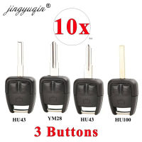 Jingyuqin 10Pcs 3ปุ่ม Auto Remote Key Shell สำหรับ Vauxhall Opel Astra Zafira Vectra รถ Key Case Fob HU43 YM28 HU46 HU100