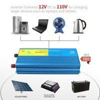 ELEC 1000W อินเวอร์เตอร์ไฟฟ้าในรถยนต์ DC12V เป็น AC110V ตัวแปลงอะแดปเตอร์สำหรับทีวีเครื่องเล่นดีวีดี