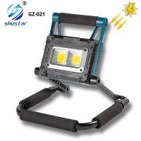 Super Bright พลังงานแสงอาทิตย์แบบพกพาโคมไฟ LED แสงทำงาน Floodlight ไฟฉายกันน้ำพับกับแม่เหล็กที่มีประสิทธิภาพชีวิตยาว