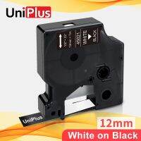 【Fast-selling】 UniPlus เข้ากันได้สำหรับ Dymo 45013 D1 LM210D LM420P LM360D เทปฉลากสีดำบนพื้นขาว12มม. * 7ม. เครื่องพิมพ์ฉลากริบบิ้นเครื่องพิมพ์ตัวอักษร