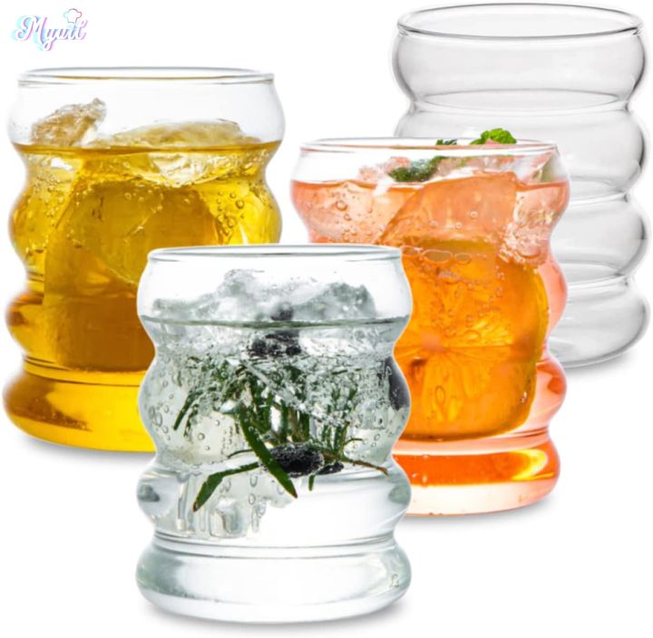 Tea Juice Milk Heat-resistant Ripple Glass Cup Tumbler Drinkware Coffee Mug