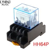 รีเลย์ Hh64p ระดับกลาง10a Ly4nj รีเลย์แม่เหล็กไฟฟ้าขนาดเล็กไมโคร Ac110v Acdc12v24v 220V 380V พร้อมหมุด14ขาหลอดไฟอะแดปเตอร์ Ptf14a