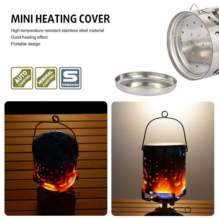 camping-mini-heater-warming-stove-cover-stainless-steel-heating-cover-with-handle-outdoor-tent-backpacking-hiking-supplies-new