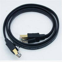 CAT8แบนราบถักสายเคเบิลอีเทอร์เน็ตยืดหยุ่น6FT ฟุต RJ45แมว8สายต่ออินเทอร์เน็ต