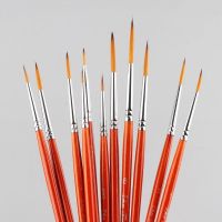 11pcs/set Professional Detail Paint Brush Fine Pointed Tip Miniature Brushes For Acrylic Watercolor Oil Drawing Kits