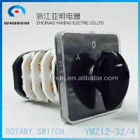 Changeover switch YMZ12-32/4 selector starter star / triangle electrical rotary cam switch 32A 4 pole 3 position sliver contacts