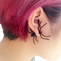 1 PC Black Spider Ear Stud Earrings 3D Creepy Personality Unique Punk Earring for Women Brincos Fashion Jewelry