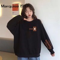 Marquise1997 เสื้อฮู้ด เสื้อแขนยาวอบอุ่น หลวมและสบาย สบาย น่ารัก วินเทจ ชิค WWY2391BDD 38Z230919