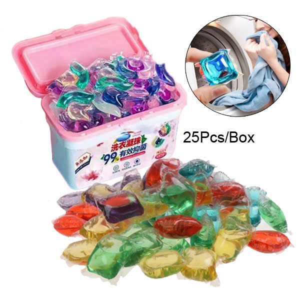 Laundry Pods Laundry Ball Gel 25pcs Beads Lasting Fragrance Liquid
