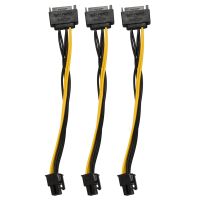 SATA 15 pin to 6 Pin Power Cable 3-Pack 15 pin SATA to 6 pin pci Express power Adapter cable - 8 Inch