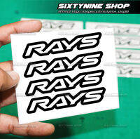 สติกเกอร์ติดก้านล้อ RAYS Racing สติกเกอร์RAYS  ติดตามจุดที่ต้องการ มุมกระจก