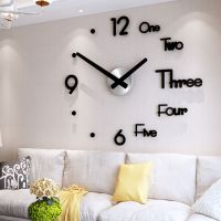 [24 Home Accessories] นาฬิกาติดผนังดิจิตอลแบบ DIY 3D สติกเกอร์ที่ทันสมัยขนาดใหญ่เงียบนาฬิกาตกแต่งสำนักงานสำหรับ Hiasan Kamar อยู่อาศัย