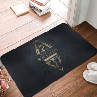 【ปัจจุบัน】 Skyrim โลโก้พรมเช็ดเท้า Anti Slip Kitchen Bath Mat ห้องนั่งเล่นประตูชั้น Entrance พรมพรมพรมห้องน้ำ Footpad Carpet