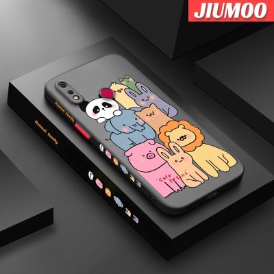 JIUMOO เคสสำหรับ Realme 3 3i 3 Pro เคสโทรศัพท์กันกระแทกแบบบางลายการ์ตูนน่ารักรูปสัตว์เพื่อนแฟชั่นเคสดีไซน์ใหม่ซิลิโคนแข็งคลุมทั้งหมดเคสป้องกันเลนส์กล้อง