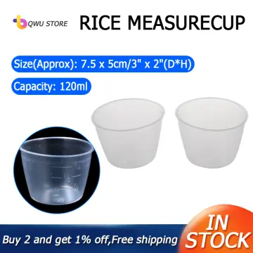 Plastic 120ml Electric Cooker Rice Measuring Cup 2pcs Clear White