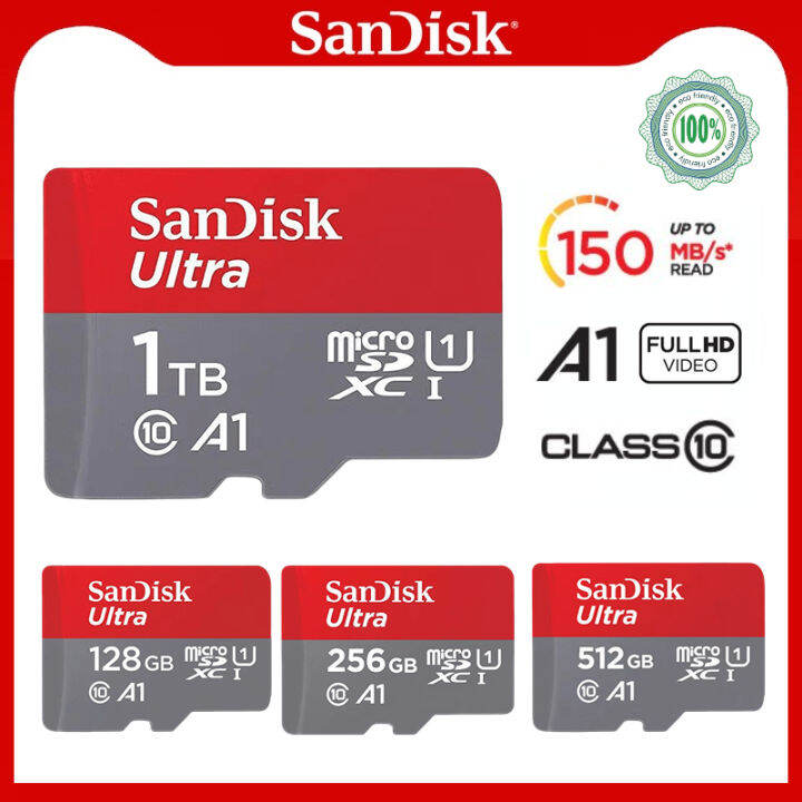 SanDisk 128GB 256GB 512GB 1TB Ultra Micro SDXC A1 Series UHS-I Class 10 ...