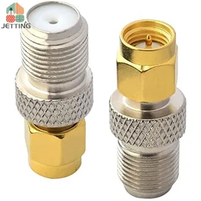2Pcs / 1Pc F Type Female Jack to SMA Male Plug Straight RF Coaxial Coax Adapter Connector