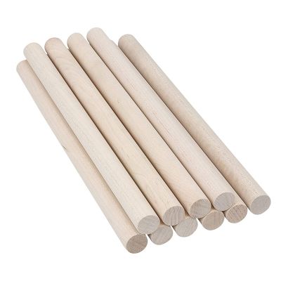 50Pcs Wooden Dowel Rods Unfinished Wood Dowels, Solid Hardwood Sticks for Crafting, Macrame, DIY &amp; More, Sanded Smooth