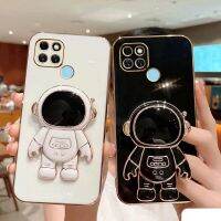 เคสแบบตั้งพับได้นักบินอวกาศสำหรับ OPPO Realme 10 9 9i 8 8i 7 7i 6i 6 5 C3 V13 C33 V15 Reno 9 8 7 6 Pro 4G 5G ฝาครอบที่วางชุบ