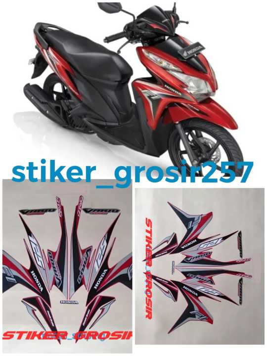 Stiker Striping Lis Body Vario Techno Tahun Merah